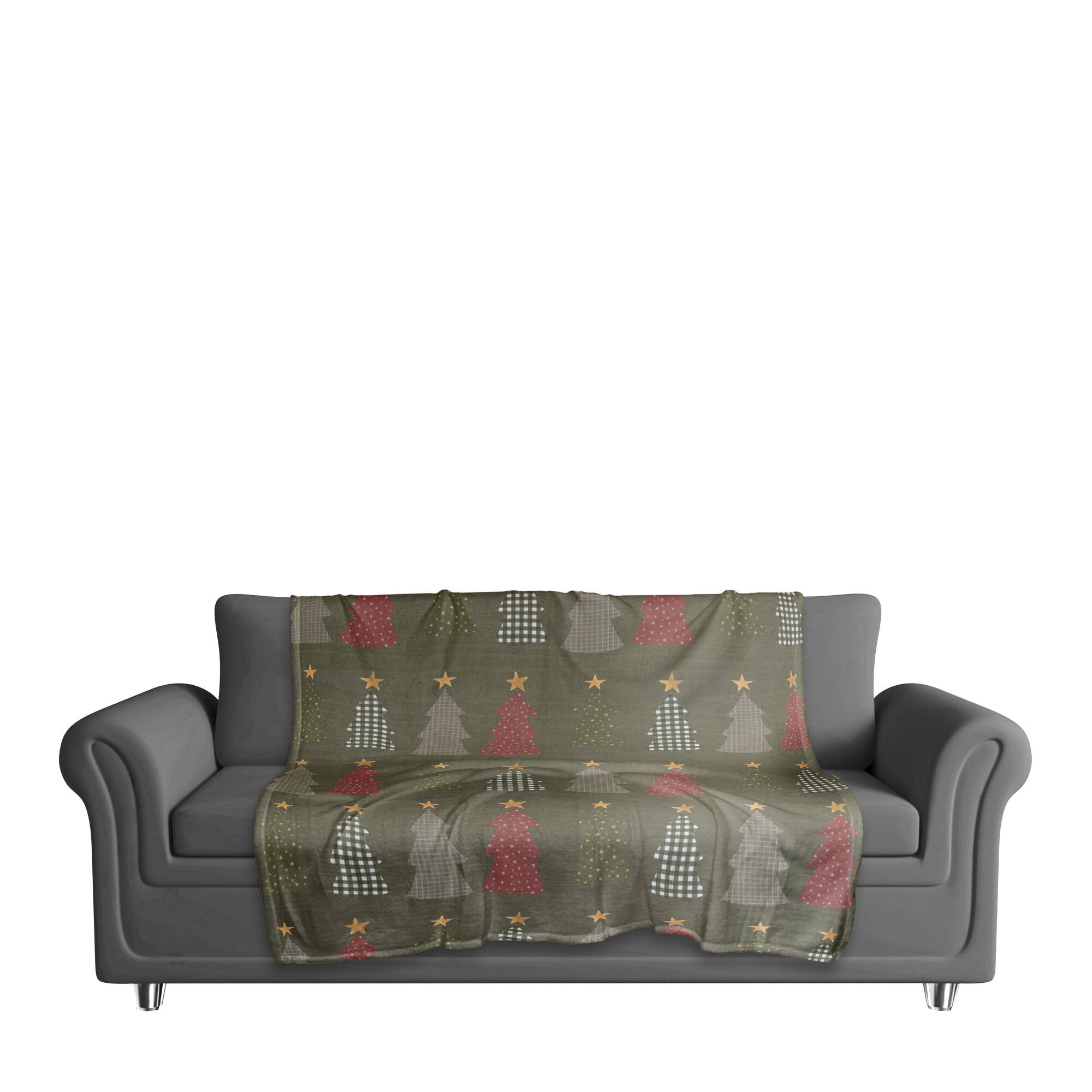 Tree Pattern Coral Fleece Blanket